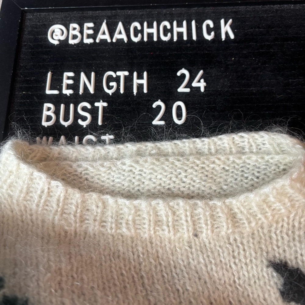 Vtg Samantha Taylor Women's Wool Mohair Sheep Sweater Country Cottagecore Med - Picture 5 of 5